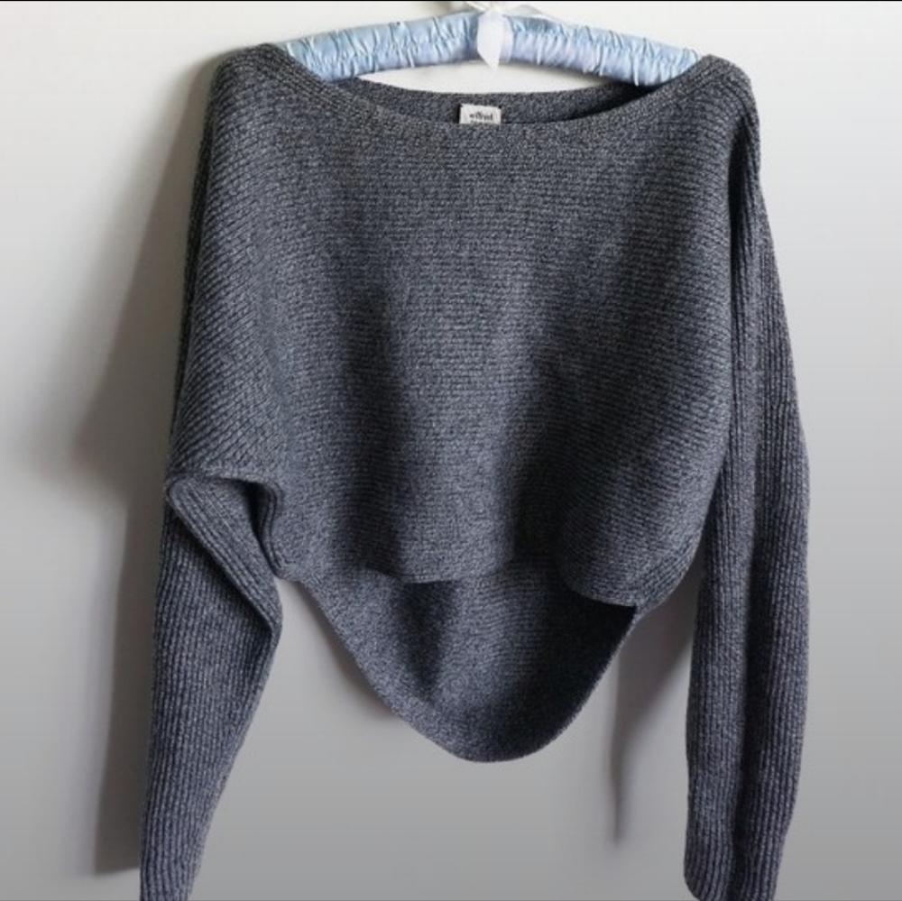 💥SOLD💥ARITZIA WILFRED Grey Merino Wool Crop Sweater